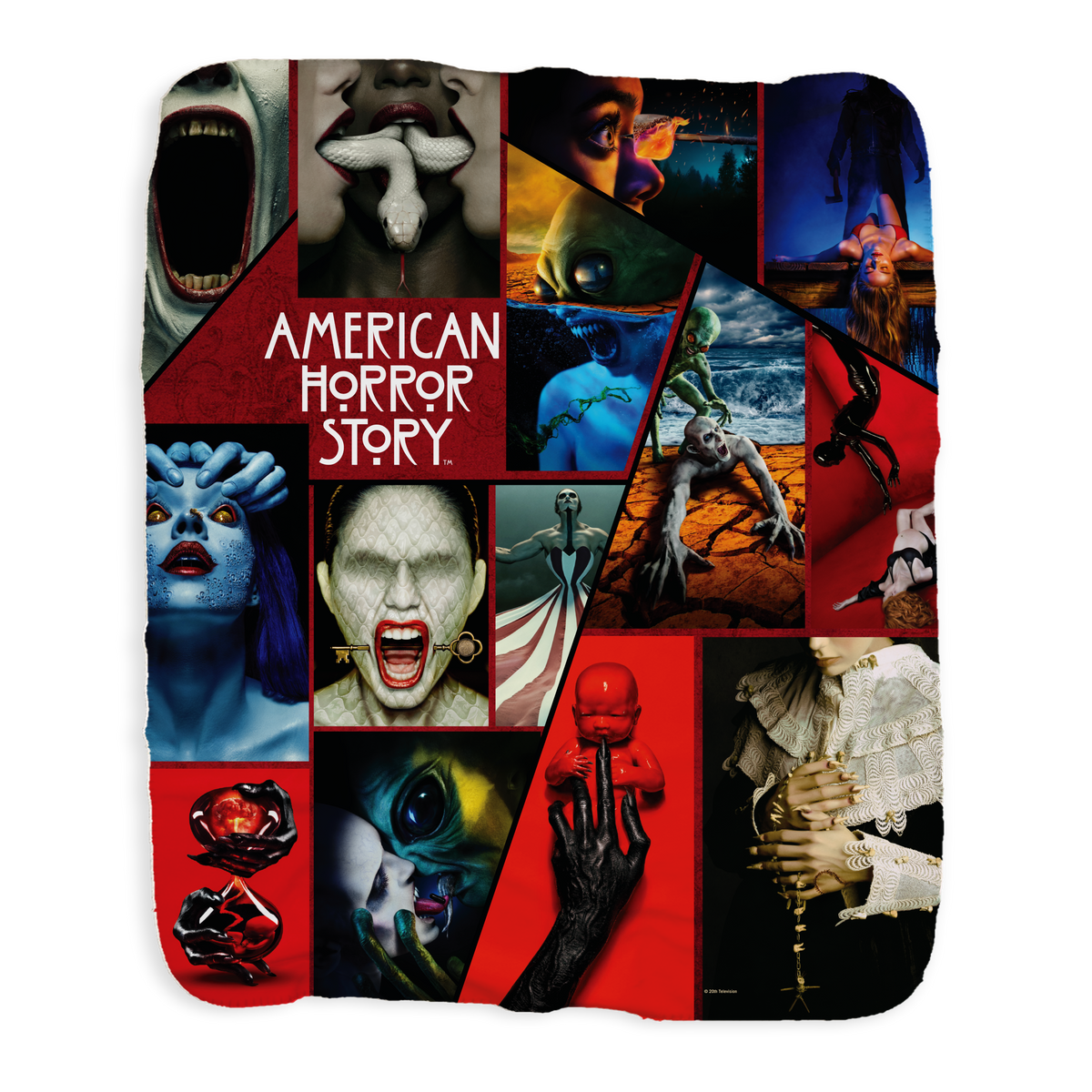 American Horror Story Key Art Mash Up Sherpa Blanket Fx Networks Shop