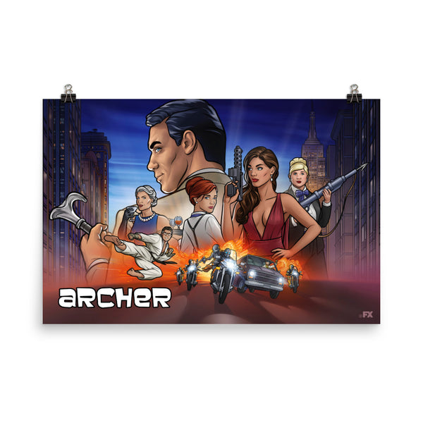 Archer Season 11 Art Premium Satin Poster FX Networks Shop