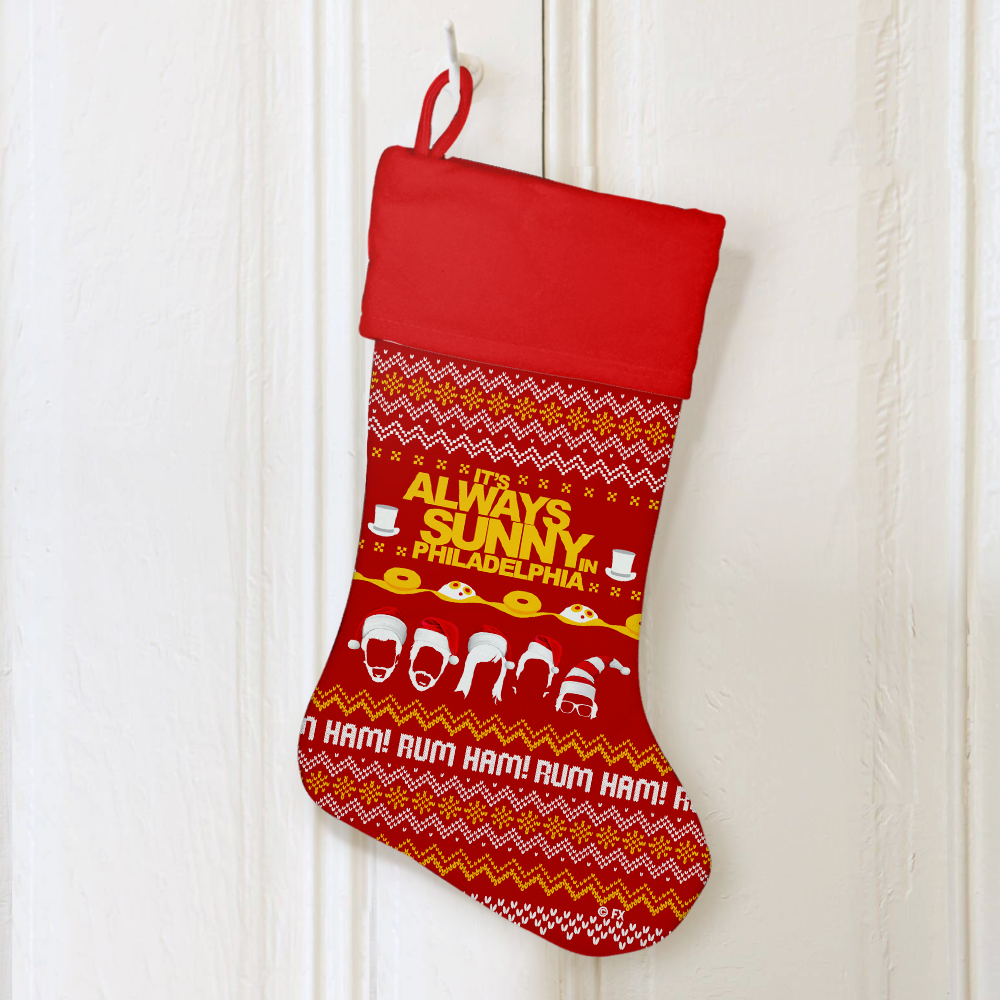 It s Always Sunny in Philadelphia Ugly Holiday Sweater Stocking FX Networks Shop