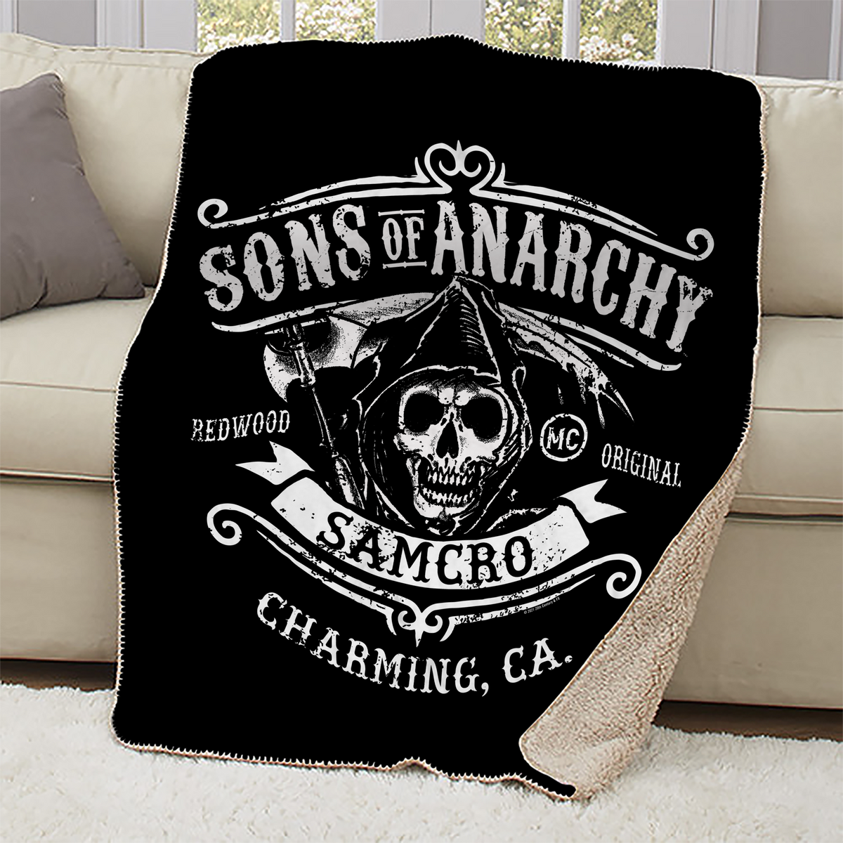 Sons of Anarchy Charming Sherpa Blanket | FX Networks Shop