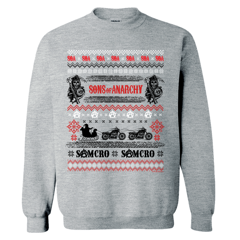 soa Sons of Anarchy Holiday Sweater Fleece Crewneck Sweatshirt